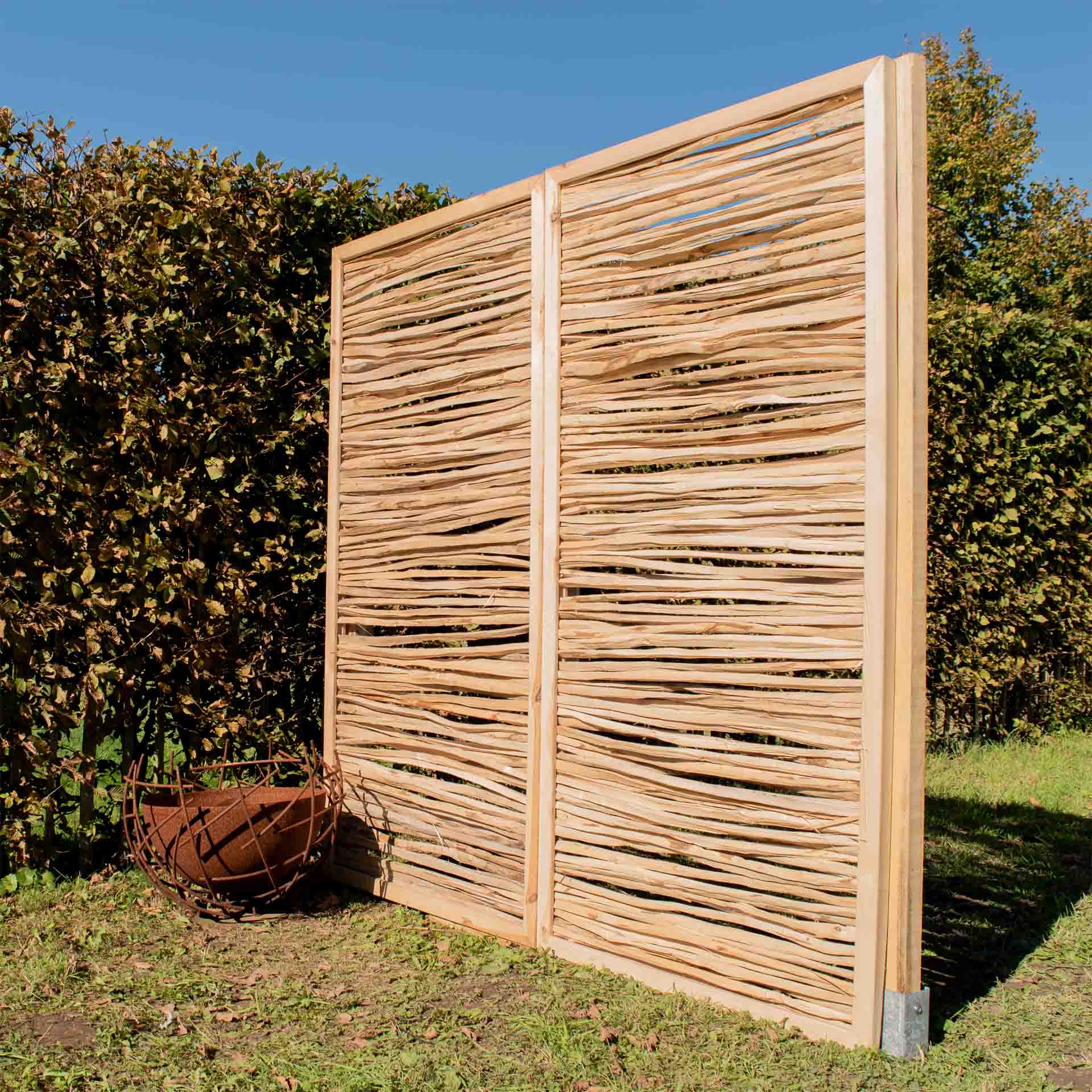 Sichtschutzelement aus Haselnuss, Breite 90 cm, Höhe 180 cm